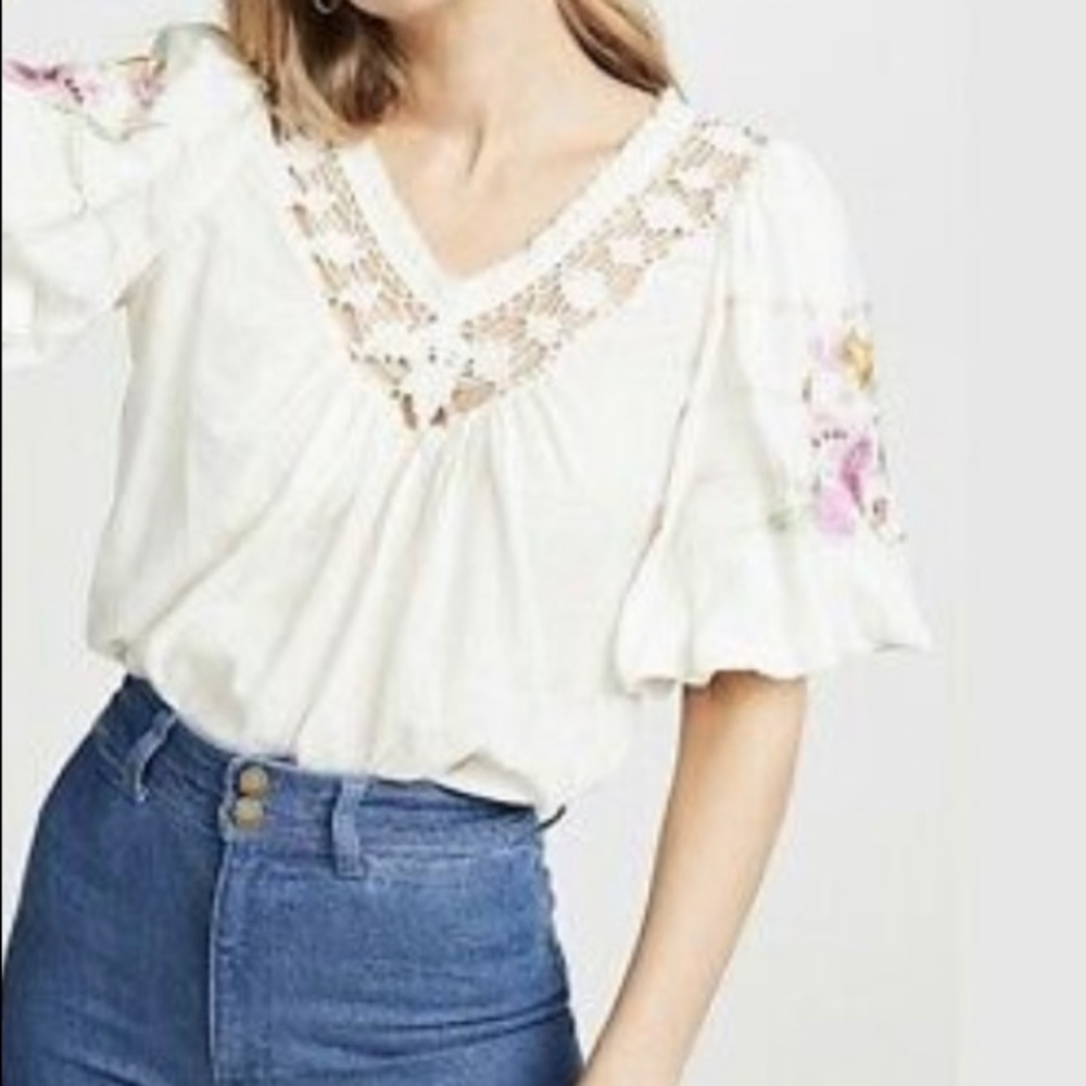FreePeople Embroidered Top